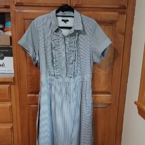 J. Crew Black and White Striped Maxi Dress